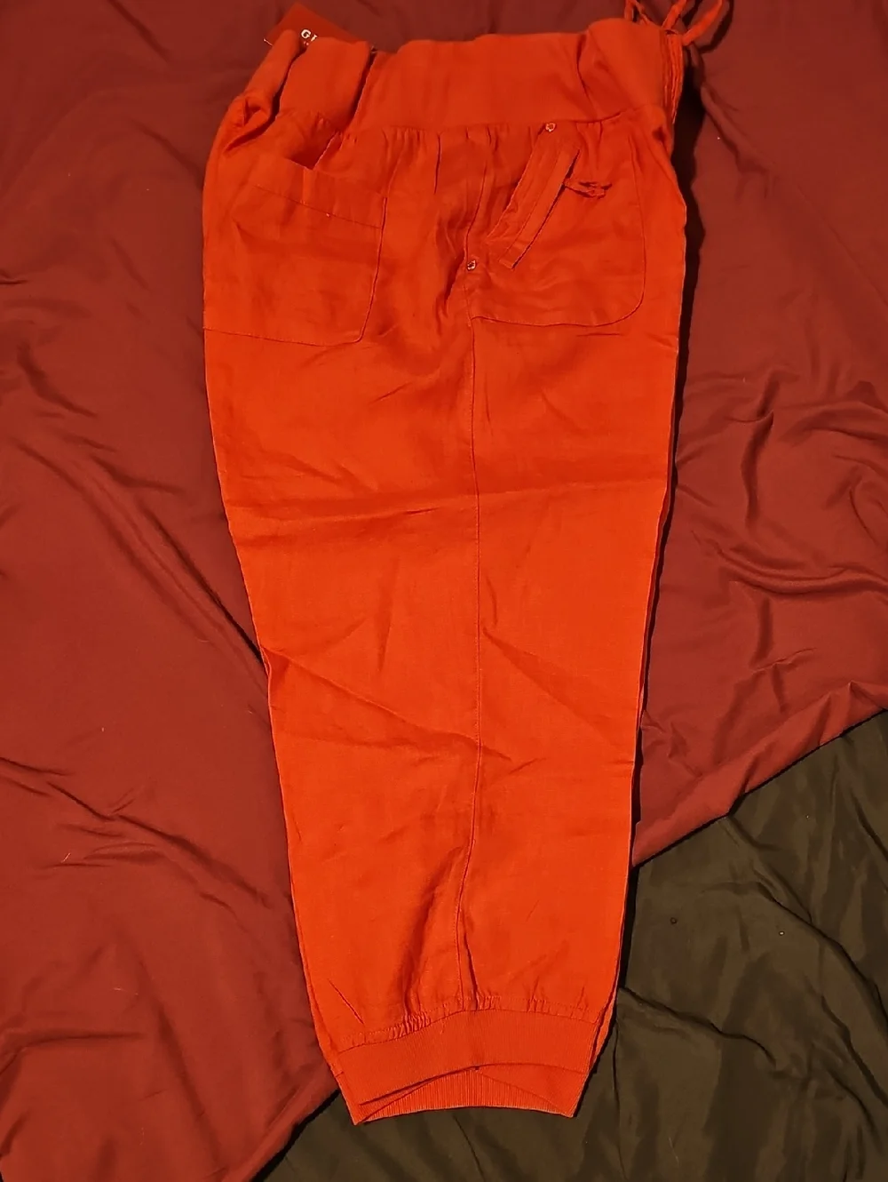 Bright Red Casual Jogger Pants - Picture 1 of 5